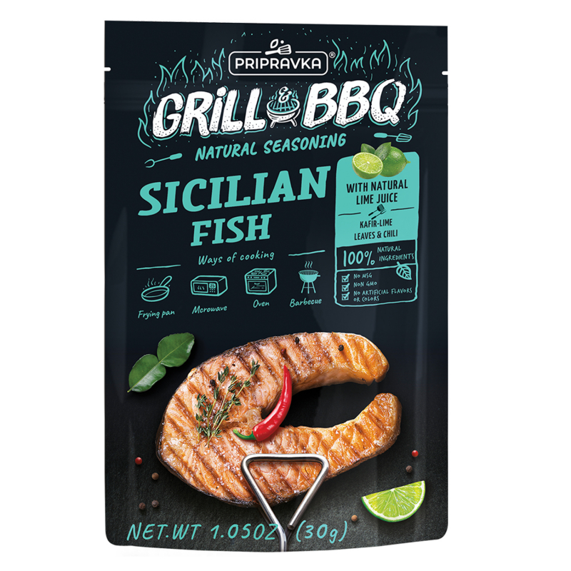 SIZILIANISCHER FISCH MIT NATÜRLICHEM LIMETTENSAFT, KAFIR-LIMETTENBLÄTTERN UND CHILI