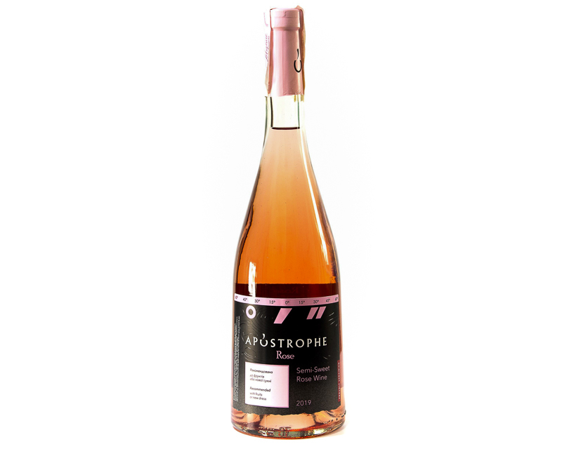 Gewöhnlicher halbsüßer Rosenwein „Rose Apostrophe“