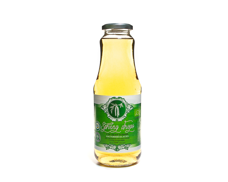 Bio Birkensaft ohne Zucker mit Minze 1,0 L (TM ''Spring Drops'')