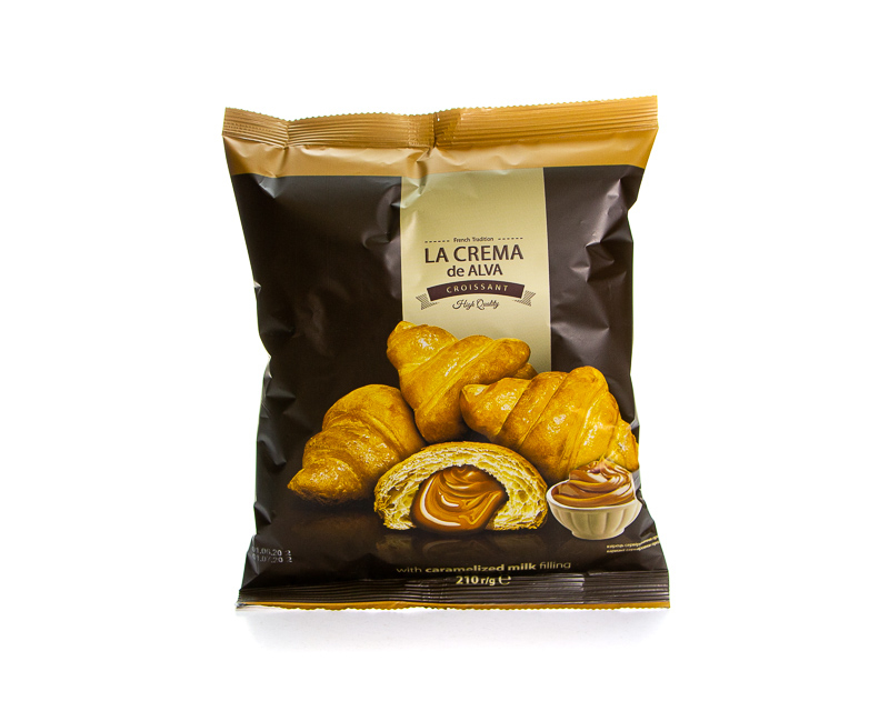 Croissant mit der Füllung von gekochter Kondensmilchgeschmack