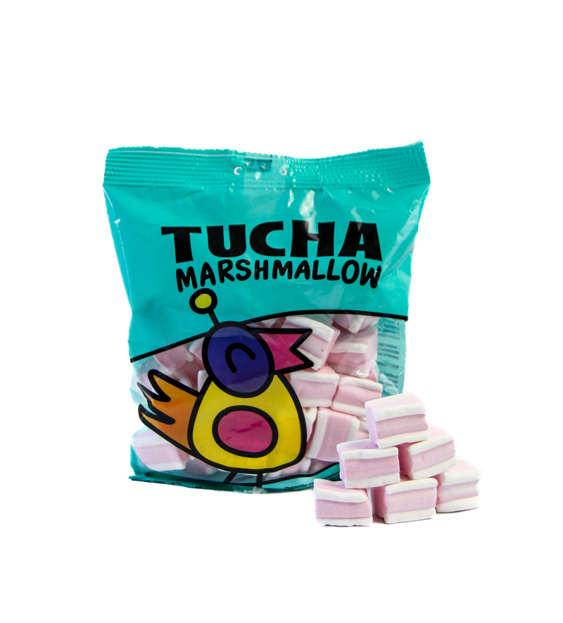 Zuckerhaltige Süßwaren: Marshmallows „Kaugummi-Kreide“ mit Walderdbeergeschmack 175 g