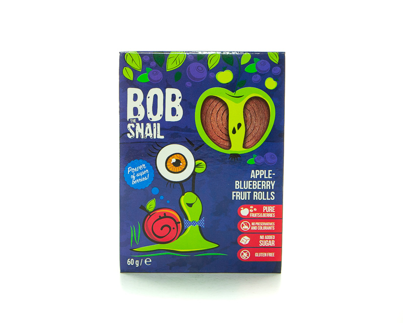 Natürliche Apfel- und Blaubeersüßigkeiten TM Bob Snail