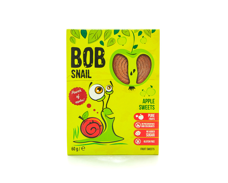 Natürliche Apfel-Erdbeer-Süßigkeiten TM Bob Snail