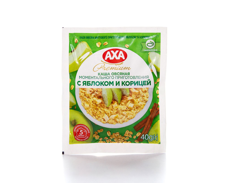Instant oat porridge with apple and cinnamon