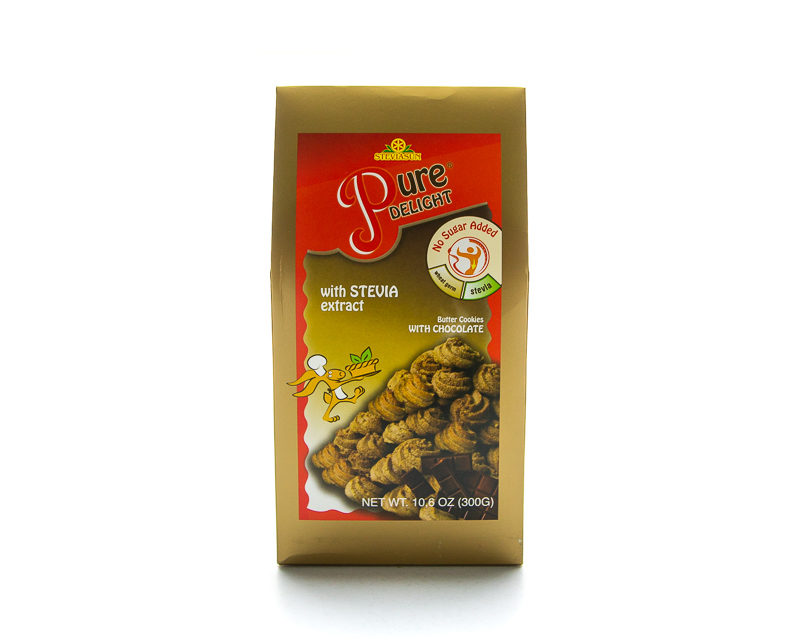 Butter cookies «With Chocolate», 300g «STEVIASUN corp. Ltd »