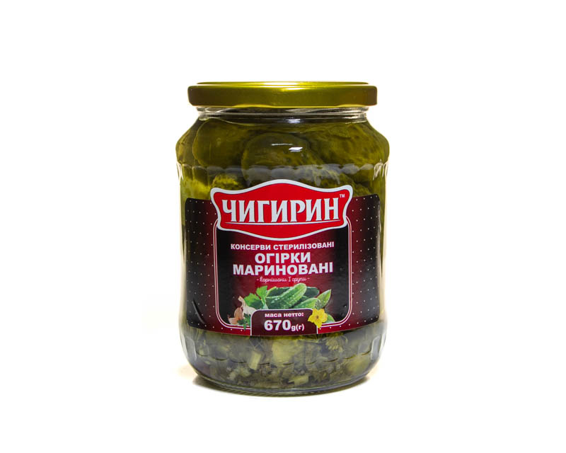 Pickled cucumbers, 670 g