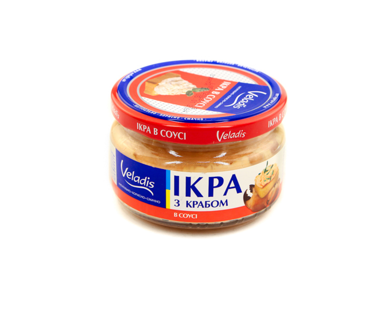 Atlantic fish Roe in creamy sauce / delicacy / with shrimps / with crab meat / with salmon