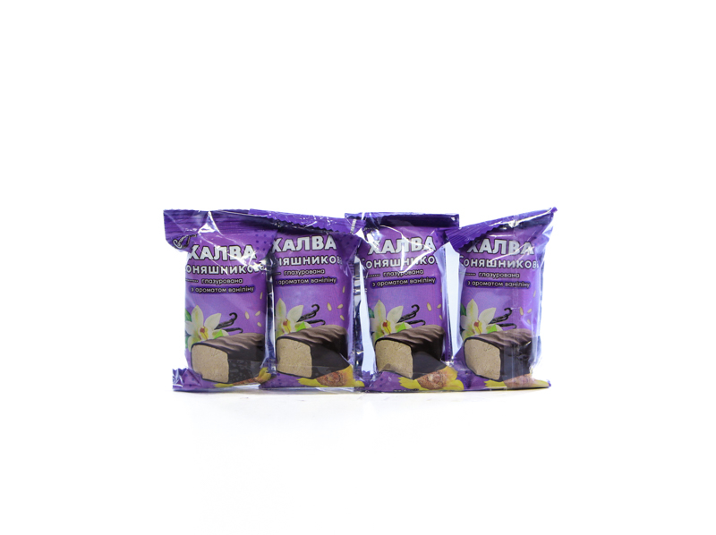 Sunflower halva with vanilla flavor glazed 