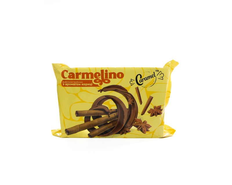 Carmelino waffle tube with cinnamon flavor