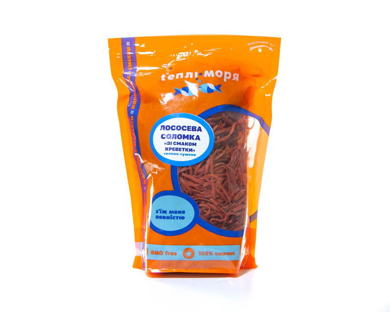 Salmon fish straws salted and dried “With the taste of shrimp”, Prawn Web